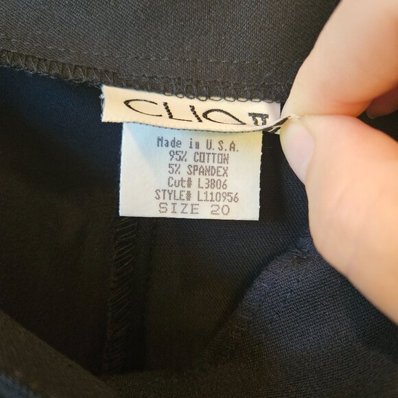 Clio Black Stretch Pants With Cotton & Spandex Blend Plus Size 20 - Picture 5 of 7